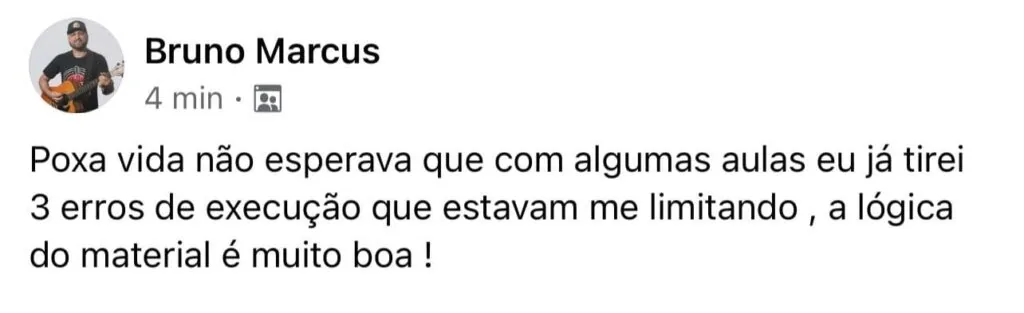 Print original do depoimento de aluno 1